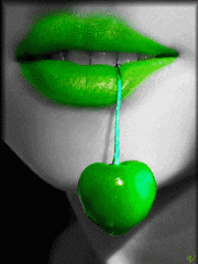 Gif animé bouche cerise